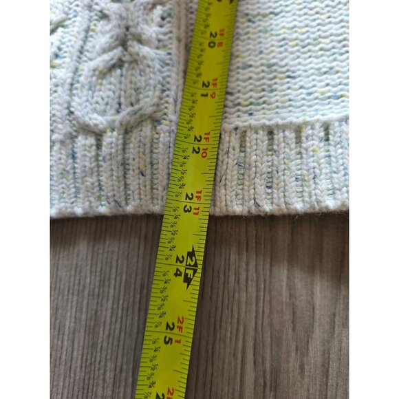 Talbots Petite Womens Cable Knit Sweater SP Green Wool Blend - Picture 9 of 9